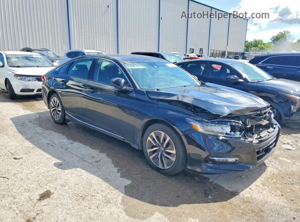 1HGCV3F44JA012059 2018 HONDA ACCORD Черный Передняя правая четверть