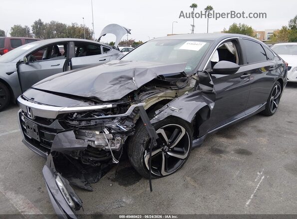 1HGCV3F54KA019345 2019 HONDA ACCORD Gray Առջևի ձախ երեք քառորդ տեսարան