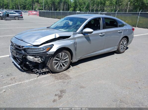 1HGCV3F54MA019512 2021 HONDA ACCORD HYBRID Silver Առջևի ձախ երեք քառորդ տեսարան