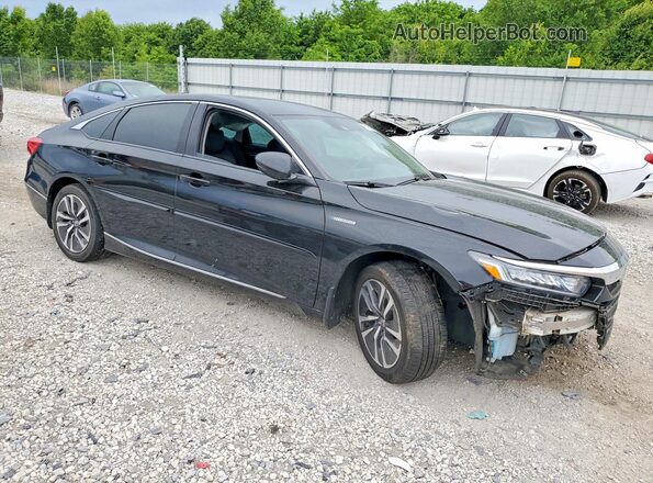 1HGCV3F56JA000150 2018 HONDA ACCORD Black Przód prawy