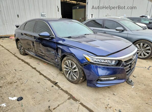 1HGCV3F57JA009875 2018 HONDA ACCORD Blue Delantero derecho