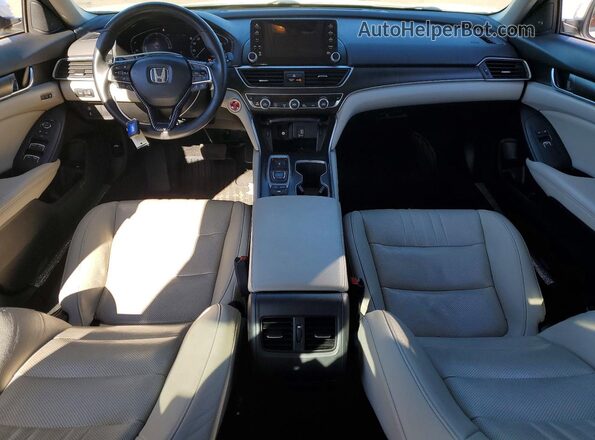 1HGCV3F59KA006686 2019 HONDA ACCORD White წინა პანელის ხედი