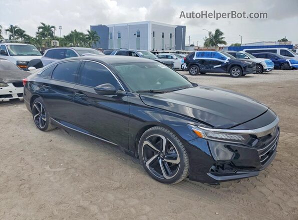 1HGCV3F90NA011119 2022 HONDA ACCORD Black Առջևի աջ