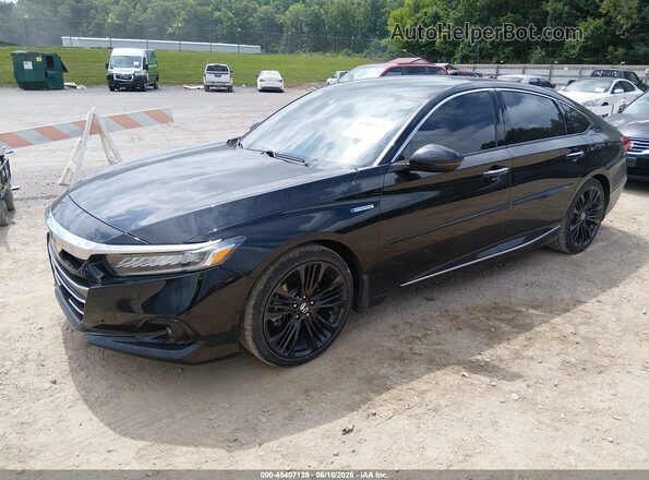 1HGCV3F91NA001991 2022 HONDA ACCORD Black წინა მარცხენა ხედი სამი მეოთხედიდან