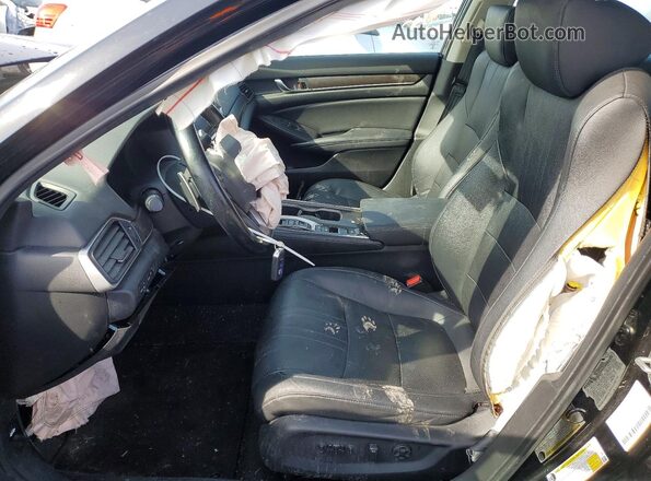 1HGCV3F92LA011264 2020 HONDA ACCORD Black წინა სალონის ხედი