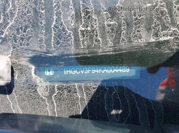 1HGCV3F94KA004489 2019 HONDA ACCORD Silver 