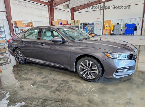 1HGCV3F94KA014844 2019 HONDA ACCORD Серый Передняя правая четверть
