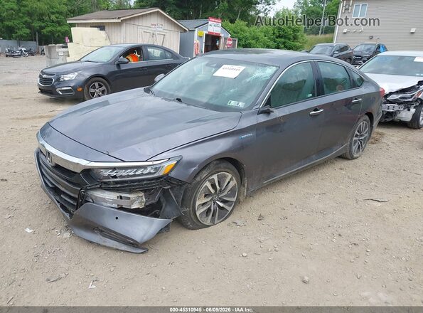 1HGCV3F96JA004413 2018 HONDA ACCORD Gray Передня ліва чверть