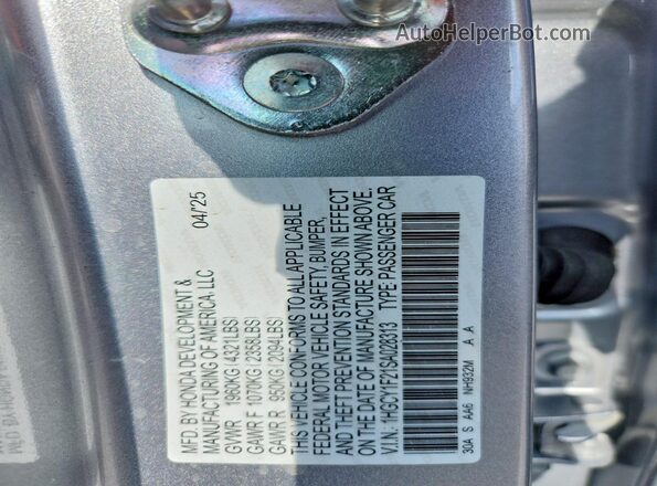 1HGCY1F21SA028313 2025 HONDA ACCORD Серебряный Вид подкапотного пространства