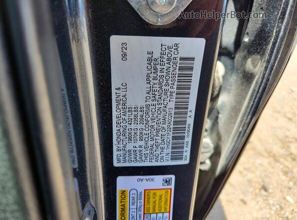 1HGCY1F22RA002913 2024 HONDA ACCORD Black Շարժիչի բաժամունքի տեսք