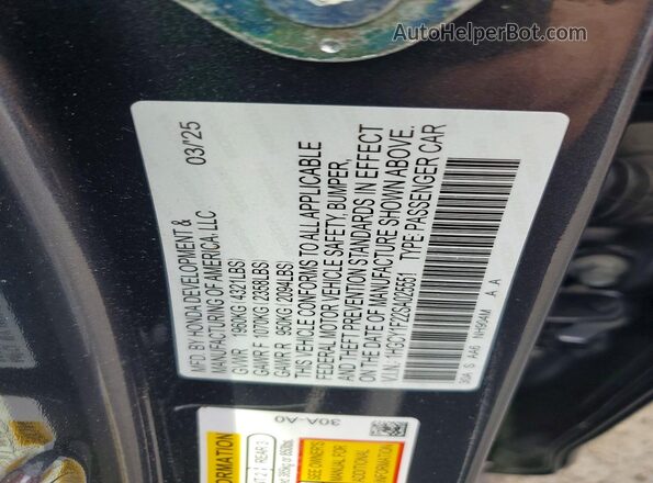 1HGCY1F22SA025551 2025 HONDA ACCORD Gray Widok komory silnika