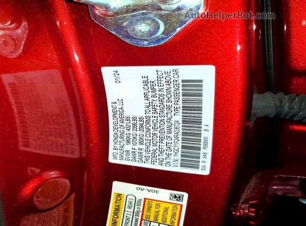 1HGCY1F24RA036724 2024 HONDA ACCORD Красный Вид подкапотного пространства