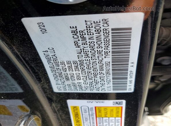 1HGCY1F28RA010952 2024 HONDA ACCORD Black Widok komory silnika