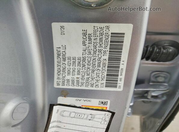1HGCY1F2XTA006134 2026 HONDA ACCORD Silver Widok komory silnika