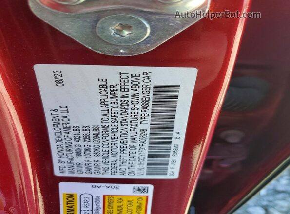 1HGCY1F31PA058248 2023 HONDA ACCORD Red Вид підкапотного простору