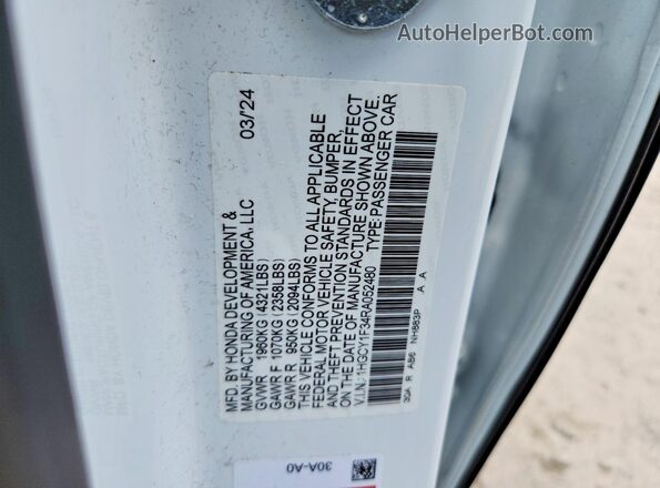 1HGCY1F34RA052480 2024 HONDA ACCORD White Widok komory silnika