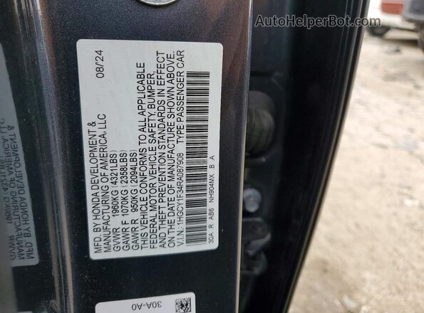1HGCY1F34RA087908 2024 HONDA ACCORD Gray Vista del compartimento del motor