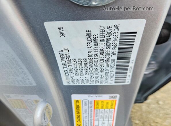 1HGCY1F42SA073584 2025 HONDA ACCORD Gray ძრავის განყოფილების ხედი