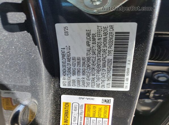 1HGCY1F45SA022502 2025 HONDA ACCORD Gray Вид підкапотного простору