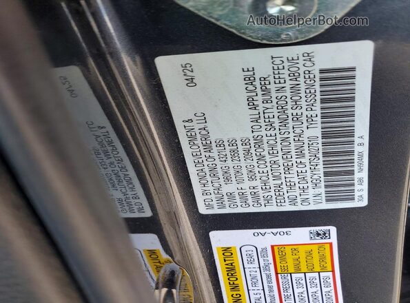 1HGCY1F47SA027510 2025 HONDA ACCORD Gray Engine compartment view