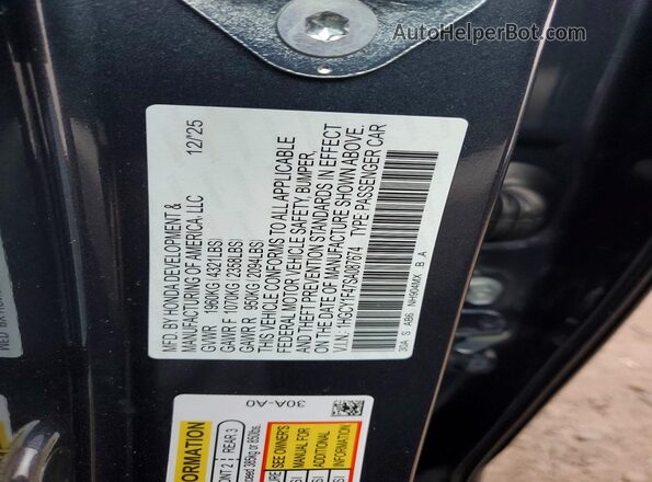1HGCY1F47SA087674 2025 HONDA ACCORD Gray 