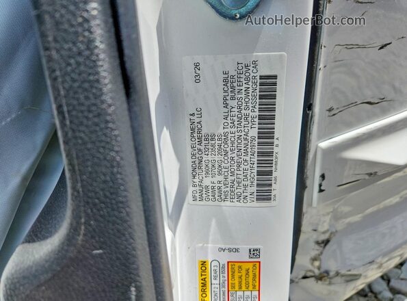 1HGCY1F47TA019750 2026 HONDA ACCORD White ძრავის განყოფილების ხედი