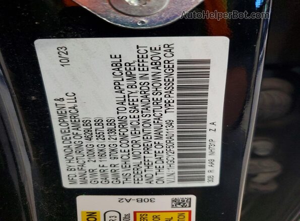 1HGCY2F50RA011349 2024 HONDA ACCORD Черный Вид подкапотного пространства