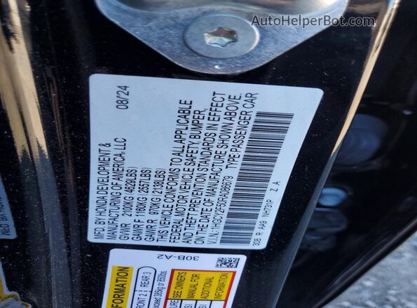 1HGCY2F50RA086679 2024 HONDA ACCORD Black Շարժիչի բաժամունքի տեսք