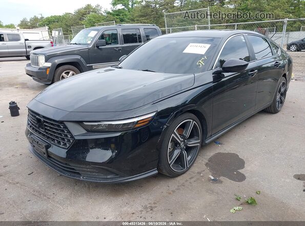 1HGCY2F51PA067295 2023 HONDA ACCORD Black წინა მარცხენა ხედი სამი მეოთხედიდან
