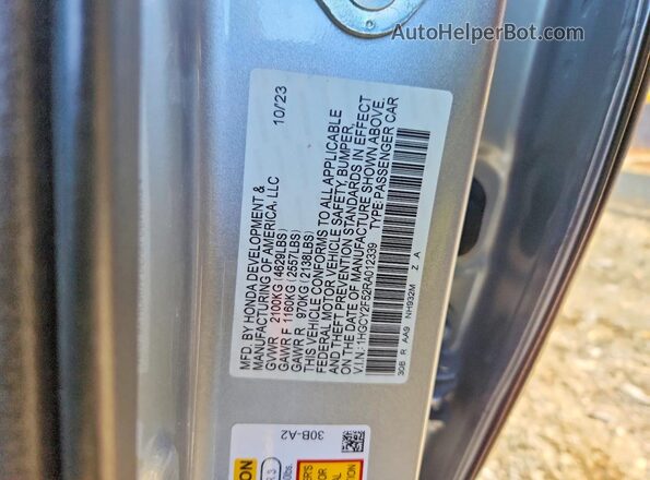 1HGCY2F52RA012339 2024 HONDA ACCORD Silver VIN կոդի պիտակի տեսք