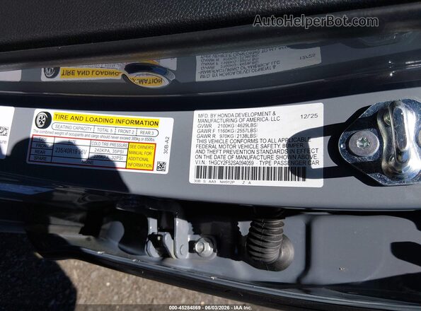1HGCY2F52SA094059 2025 HONDA ACCORD Gray Widok komory silnika