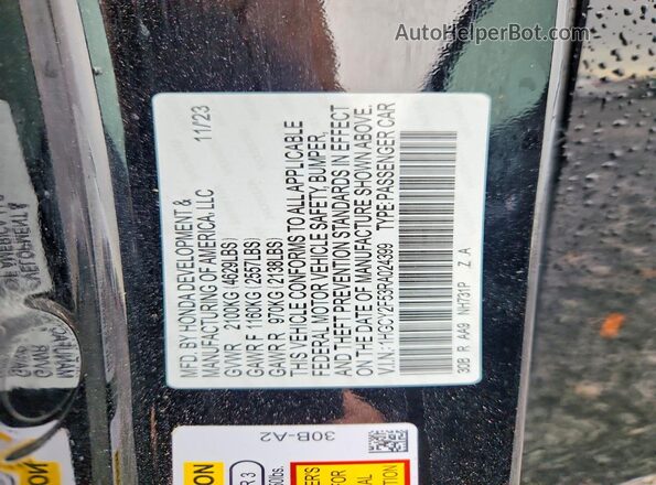 1HGCY2F53RA024399 2024 HONDA ACCORD Black Вид підкапотного простору