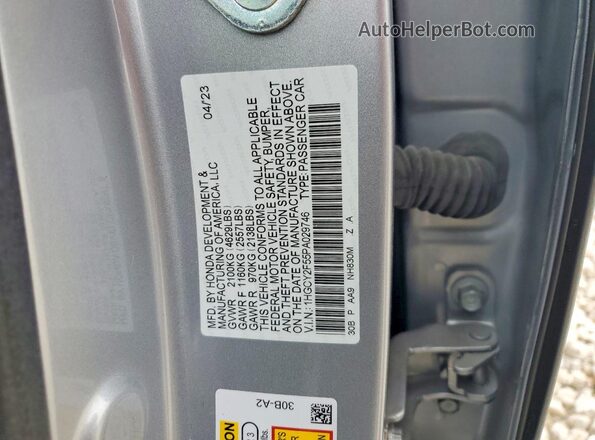 1HGCY2F55PA029746 2023 HONDA ACCORD Silver VIN կոդի պիտակի տեսք