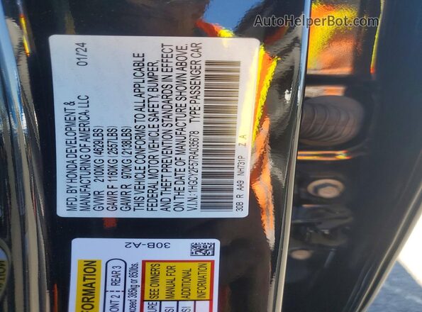 1HGCY2F57RA035678 2024 HONDA ACCORD Черный Вид подкапотного пространства