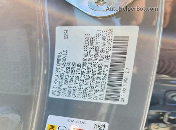 1HGCY2F58RA072738 2024 HONDA ACCORD Серый Вид подкапотного пространства