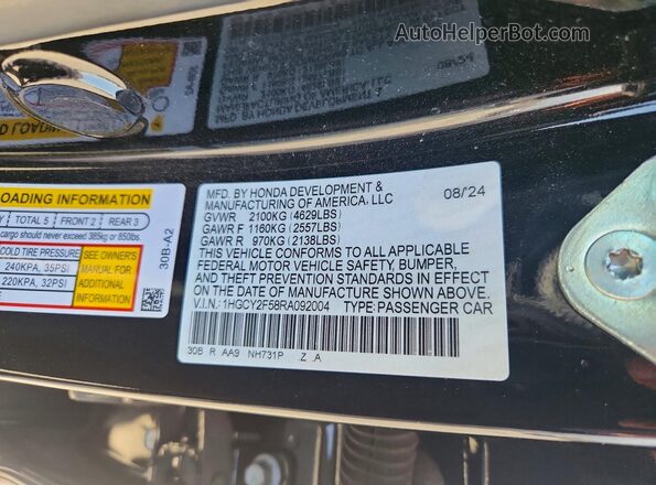 1HGCY2F58RA092004 2024 HONDA ACCORD Black Vista del compartimento del motor