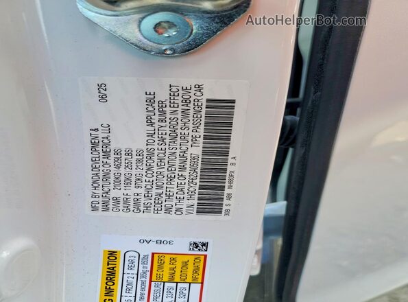 1HGCY2F62SA059367 2025 HONDA ACCORD White 