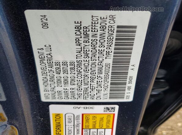 1HGCY2F65SA000250 2025 HONDA ACCORD Blue Widok komory silnika