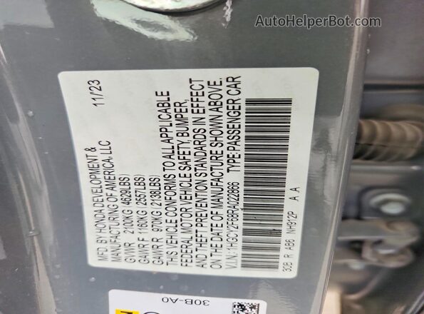 1HGCY2F68RA022866 2024 HONDA ACCORD Gray 
