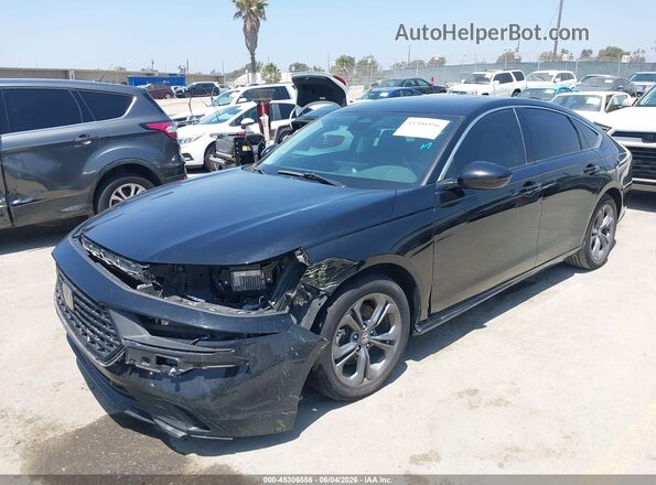 1HGCY2F6XRA005096 2024 HONDA ACCORD HYBRID Black Առջևի ձախ երեք քառորդ տեսարան