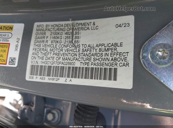 1HGCY2F70PA025900 2023 HONDA ACCORD Серый Вид подкапотного пространства