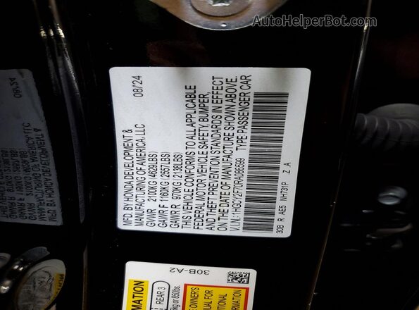 1HGCY2F70RA086599 2024 HONDA ACCORD Black Շարժիչի բաժամունքի տեսք