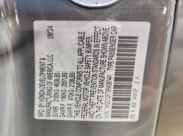1HGCY2F73RA087441 2024 HONDA ACCORD Gray VIN sticker view