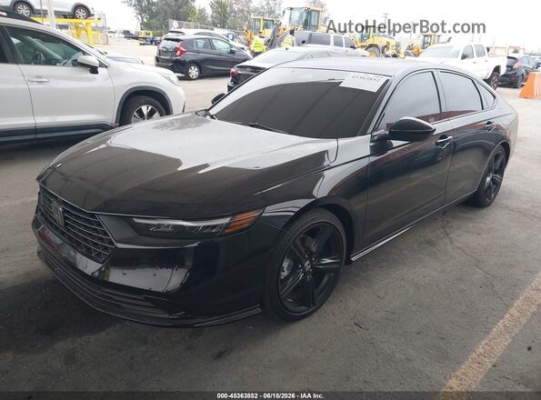 1HGCY2F73RA091179 2024 HONDA ACCORD Black წინა მარცხენა ხედი სამი მეოთხედიდან