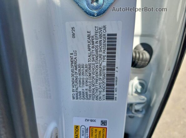 1HGCY2F75SA077810 2025 HONDA ACCORD White 