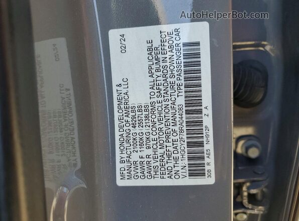 1HGCY2F78RA044083 2024 HONDA ACCORD Gray Widok komory silnika