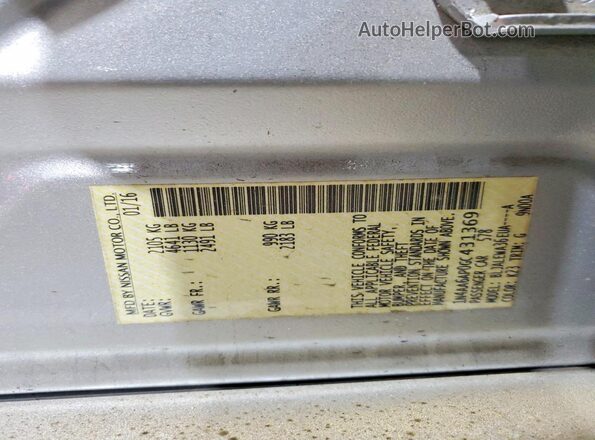 1N4AA6AP0GC431369 2016 NISSAN MAXIMA Silver Շարժիչի բաժամունքի տեսք