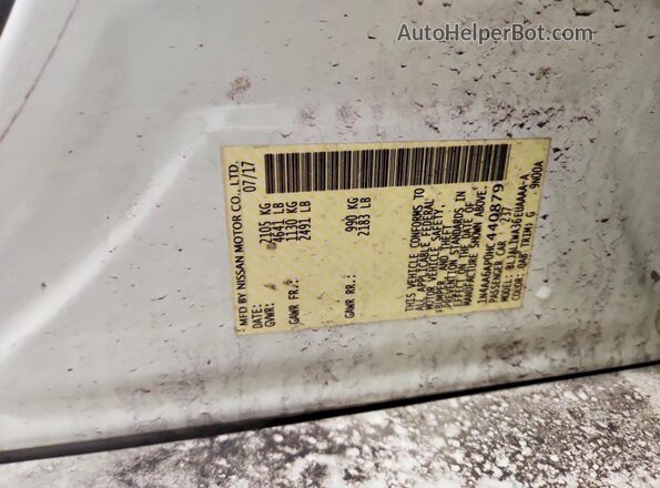 1N4AA6AP0HC440879 2017 NISSAN MAXIMA Белый Вид наклейки с VIN-кодом