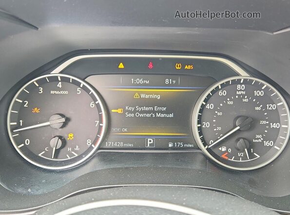 1N4AA6AP0HC444060 2017 NISSAN MAXIMA Silver Вид щитка приладів