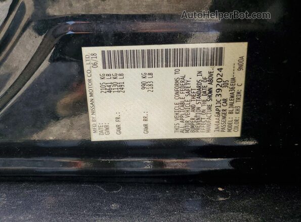 1N4AA6AP1JC392024 2018 NISSAN MAXIMA Black Vista del compartimento del motor